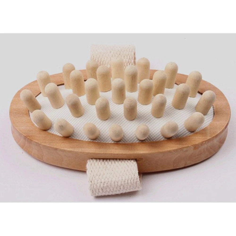 Body Massage Bath Brush Wooden Massage Round Bath Bathroom Accessories (