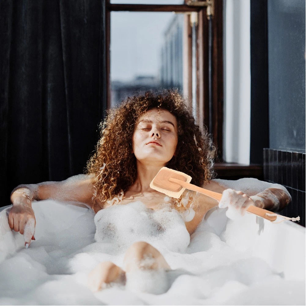 Back Massage Brush Scrubbing with Long Handle for Shower Exfoliating