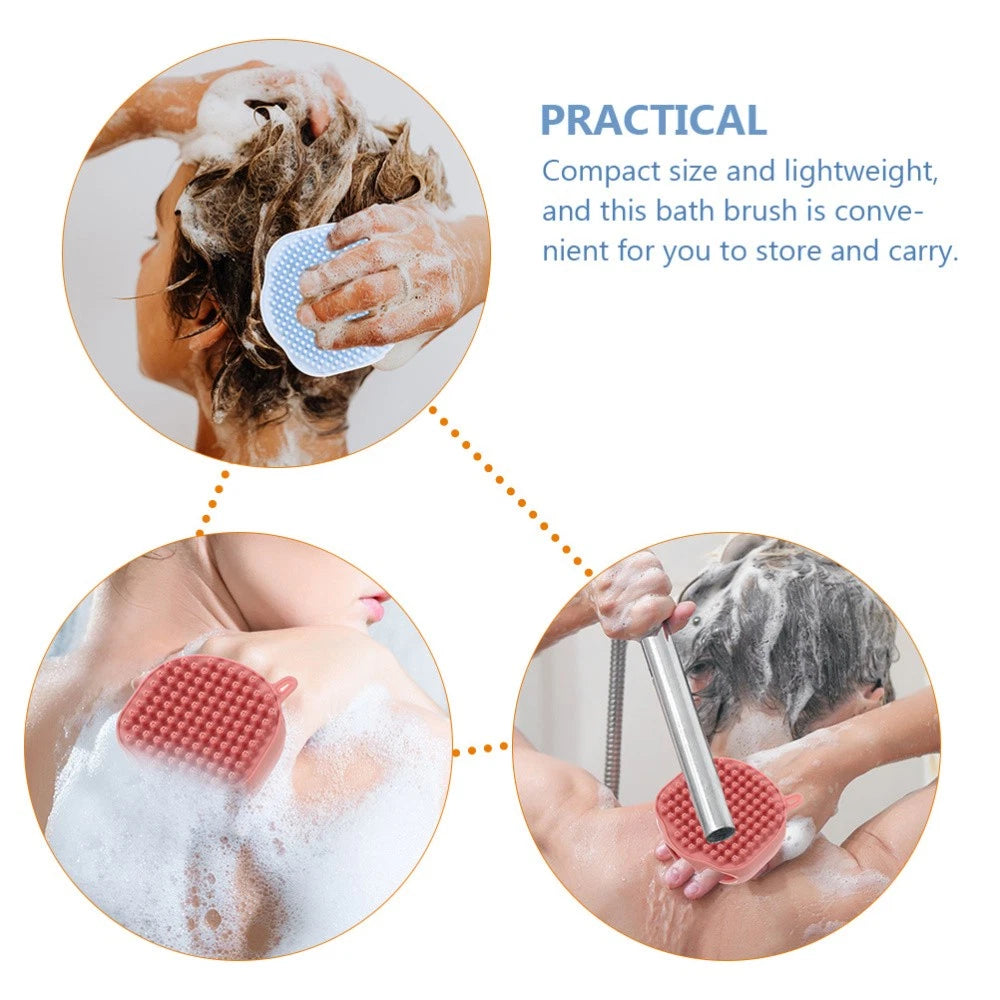 2 Pcs Shampoo Bath Brush Child Travel Silicone Body Shower Exfoliator