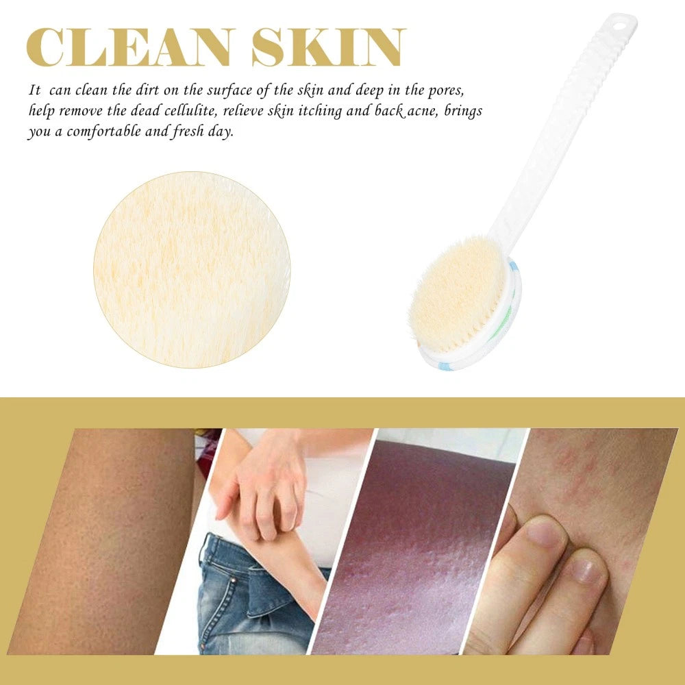 Double-head Shower Brush Bathing Massage Body Brushes Man Long Handle