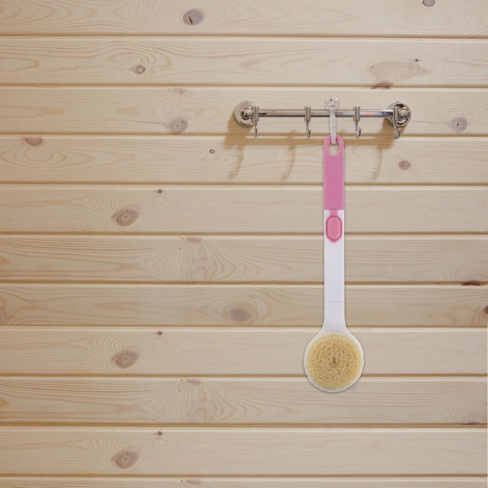 Long Handle Bath Brush Household Rub Back Brush Bathing Accessories (Pink)