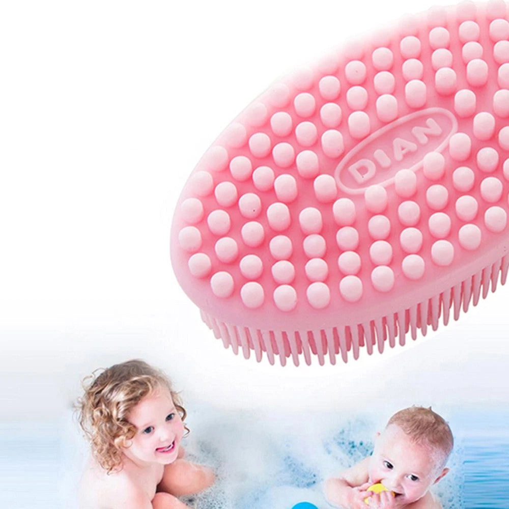 2 Pcs Massage Shampoo Brush Elder Silicone Shower Bathing Scrubber