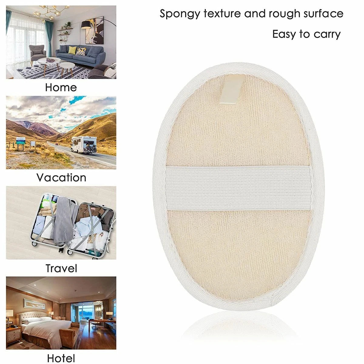 10 Exfoliating Loofah Pad Natural Face Luffa Body Sponge Scrubber Brush Bath Set