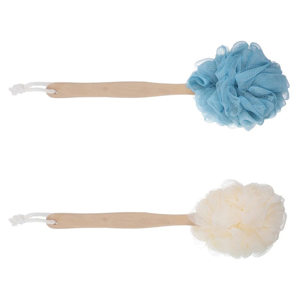 2 Pcs Long Handle Bath Brush Soft Back Scrubber Shower