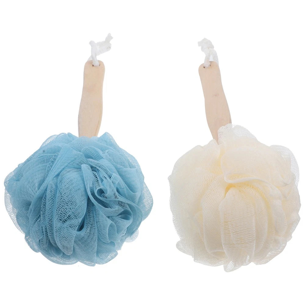 2 Pcs Long Handle Bath Brush Soft Back Scrubber Shower