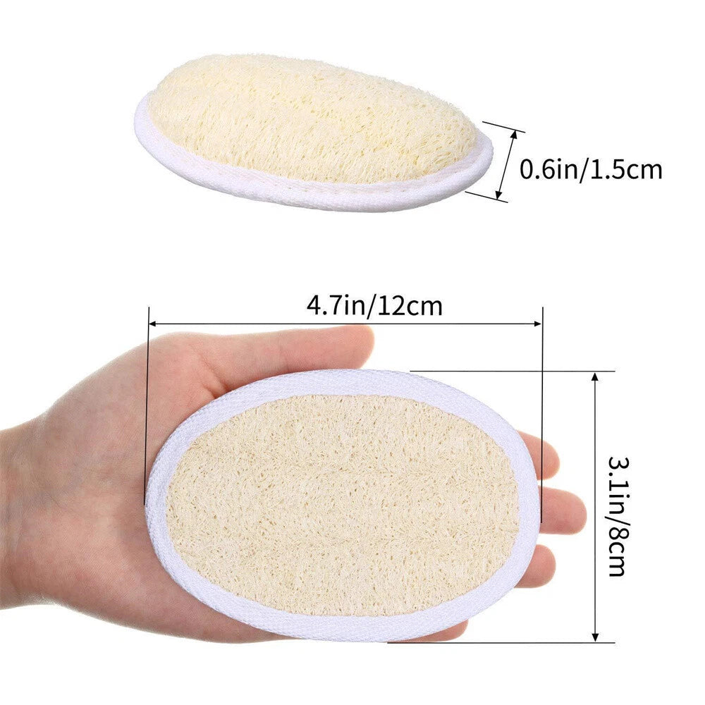 1/2/5X Biodegradable Shower Brushes Natural Loofah Exfoliating Sponge for Bath