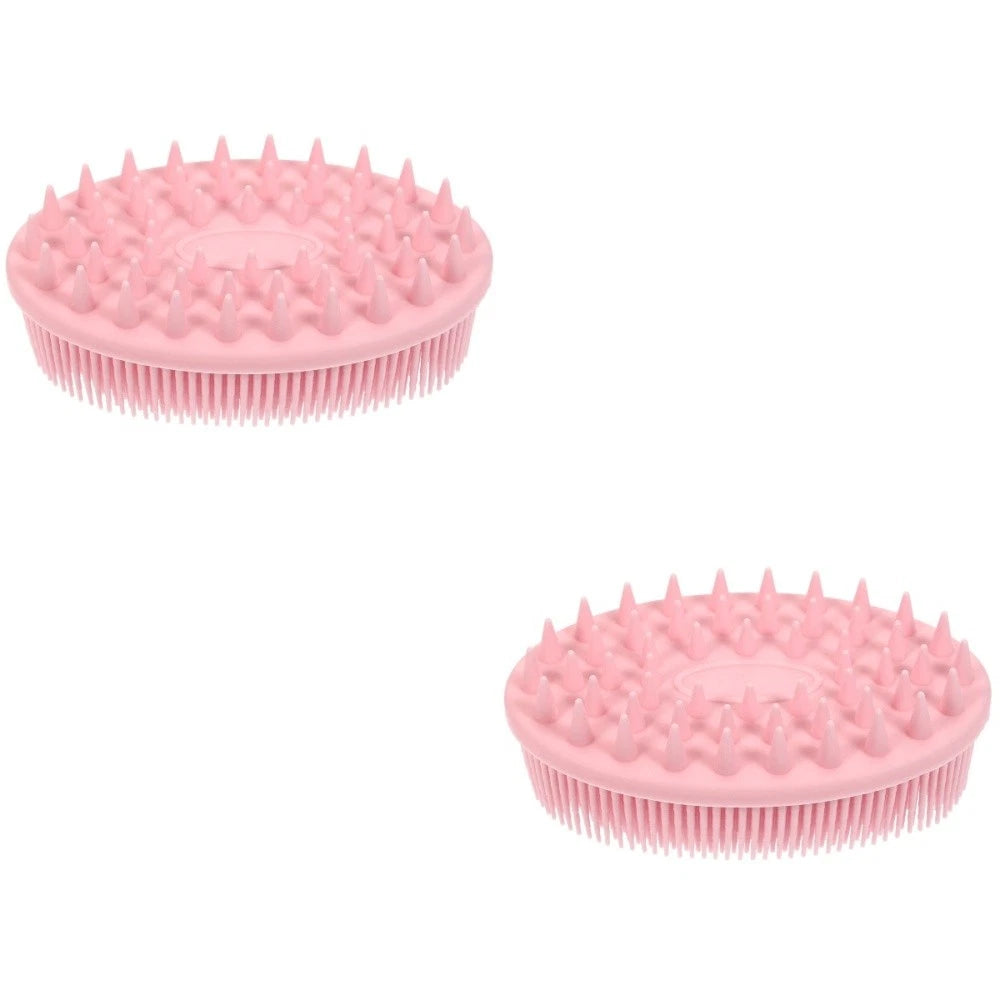 2 PCS Silicone Bath Brush Man Child Baby Hair Scrubber Scrubbers