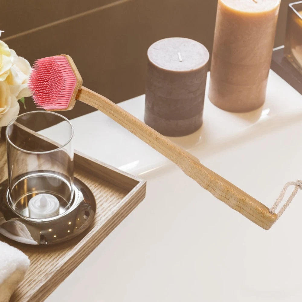 Bath Brush Exfoliating Body Scrub Silicone Scrubber Shower Bathing Back for