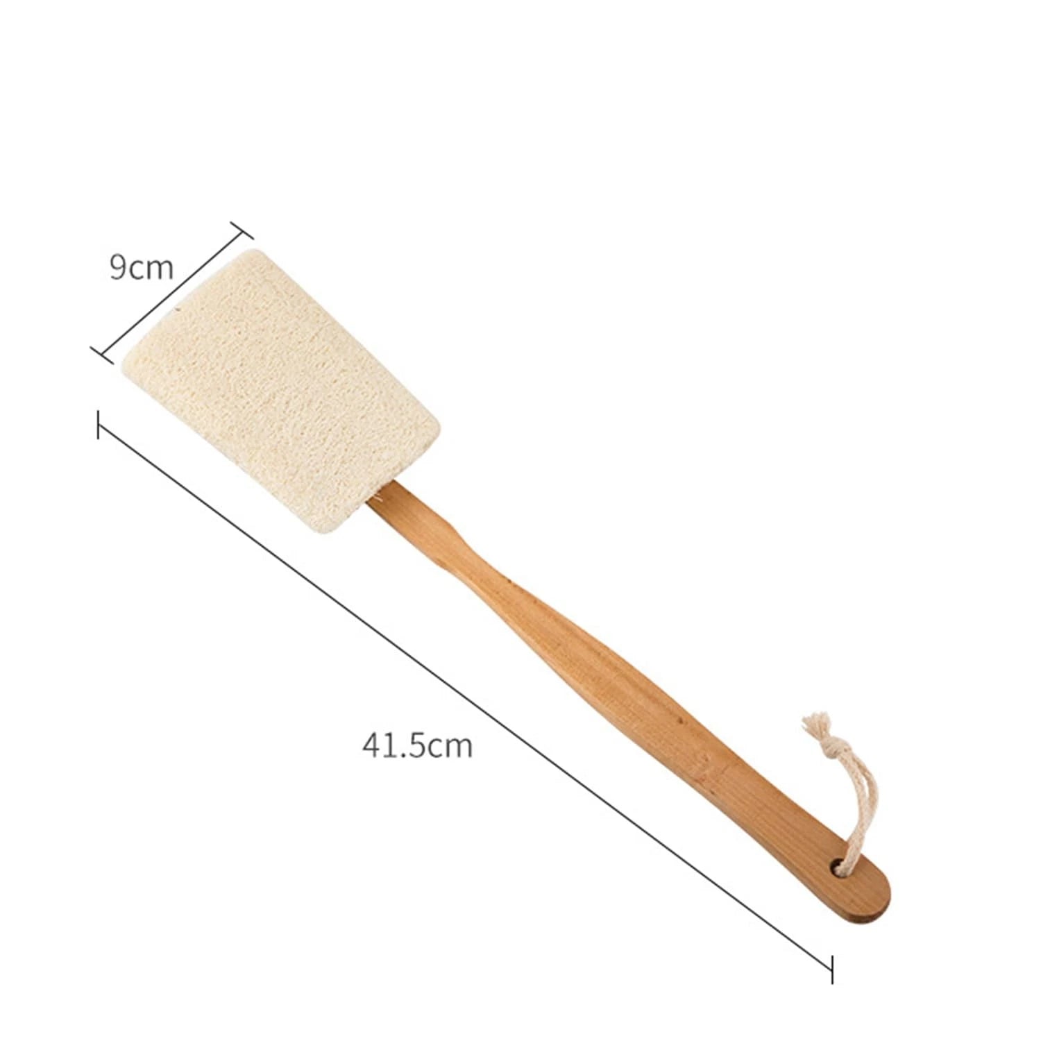 2-Pack Natural Loofah Exfoliating Bath Brush with Long Wooden HandleLoofah Ex...