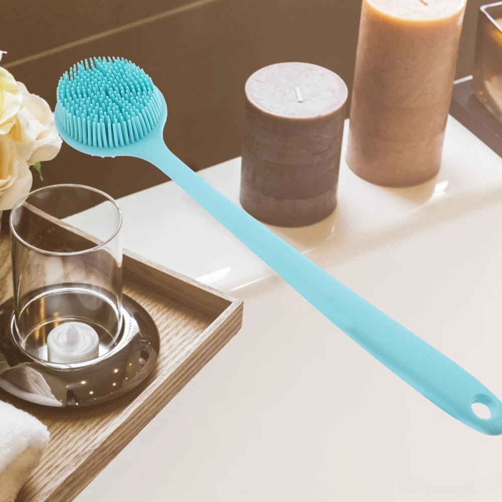 3 PCS Long Handle Bath Brush Silicone Exfoliator Body Scrubber Brushes Elderly