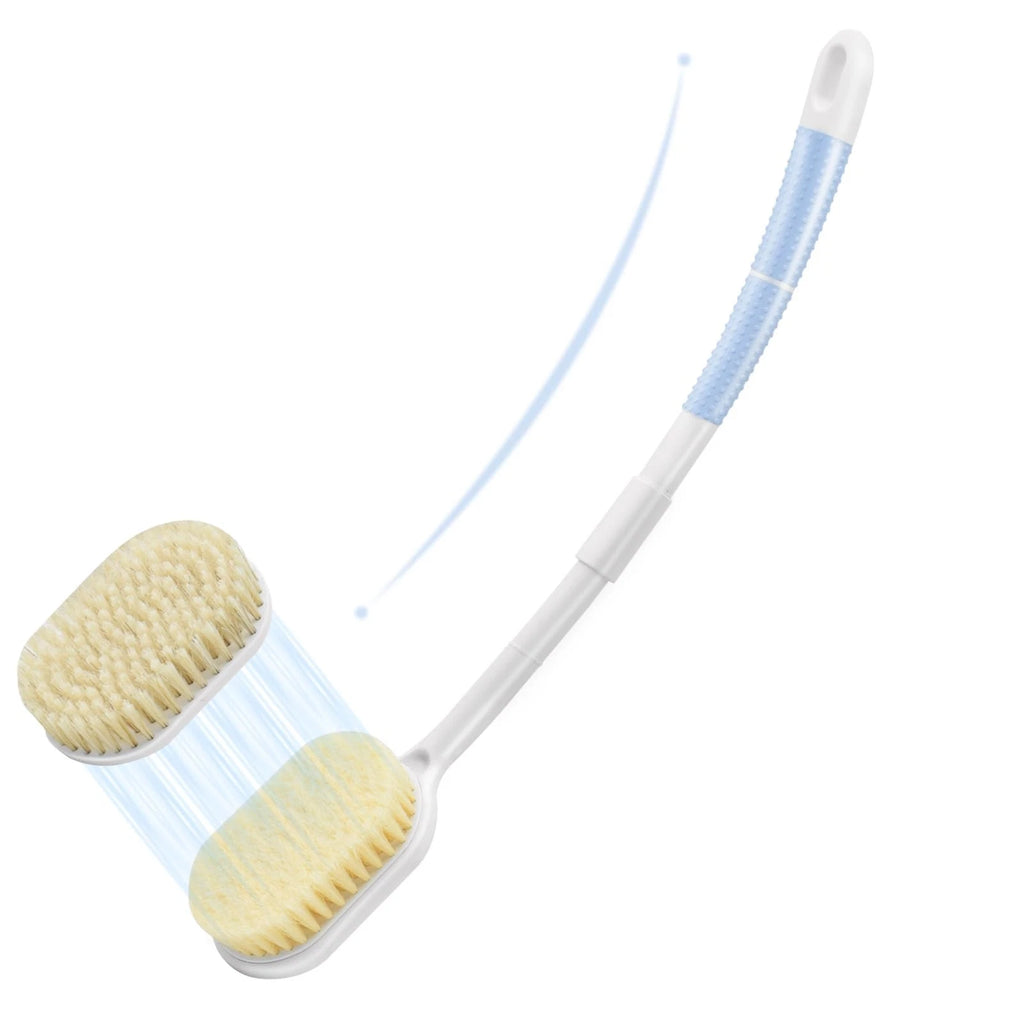 Portable Shower Brush,Long Curved Foldable Handle with Soft and Stiff Bristle...