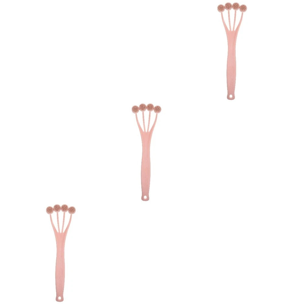 3 Count Exfoliating Bath Brush Shower Back Scrubber Long Handle for