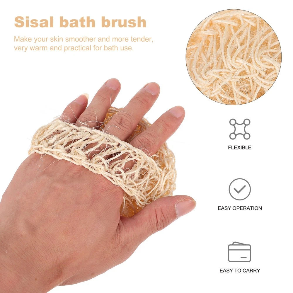 2 Pcs Sisal Bath Brush Man Body Scrubber Men Beige Tools Products Dry