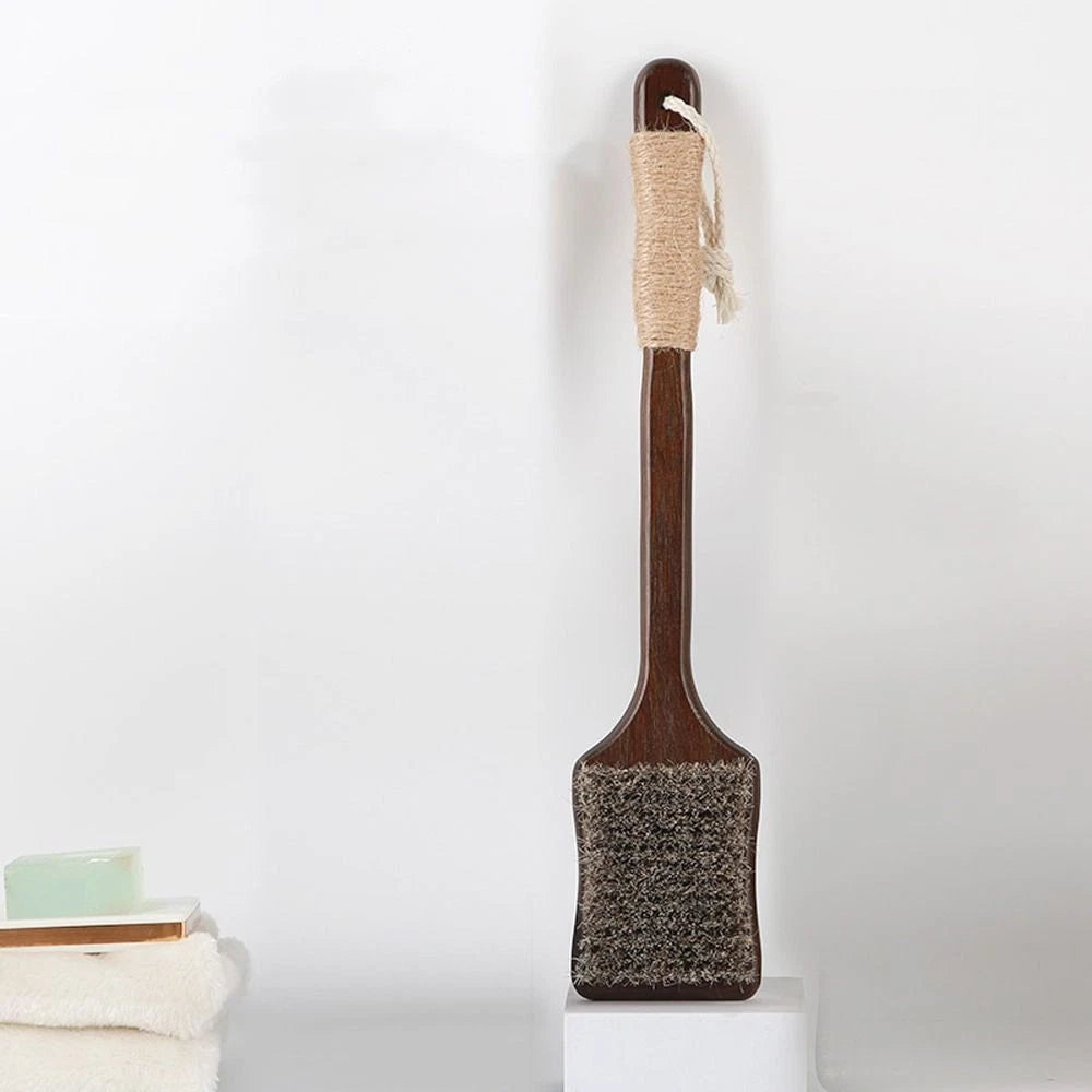 Ergonomic Massage Brush Wood Bath Exfoliating Brush  Skin Cleanser
