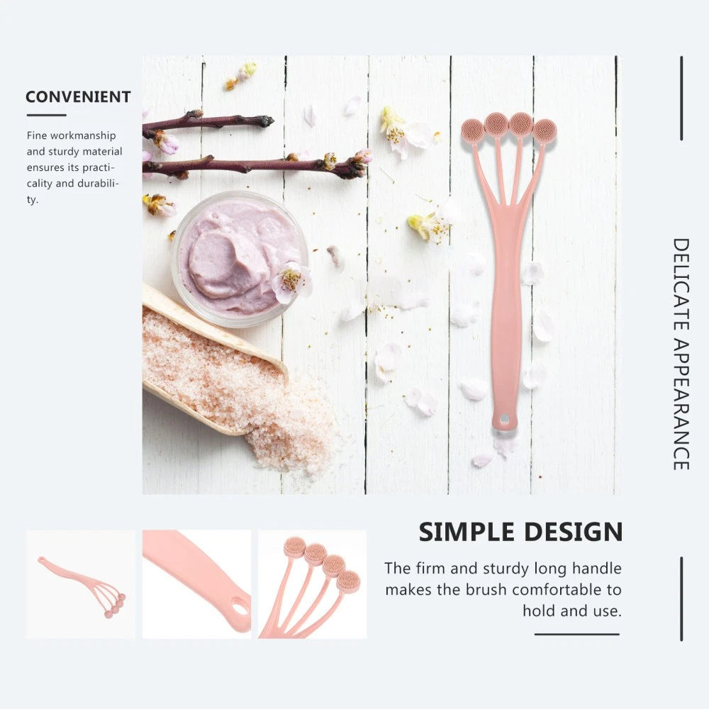 Exfoliating Bath Brush Back Scrubber Shower for Body with Long Handle