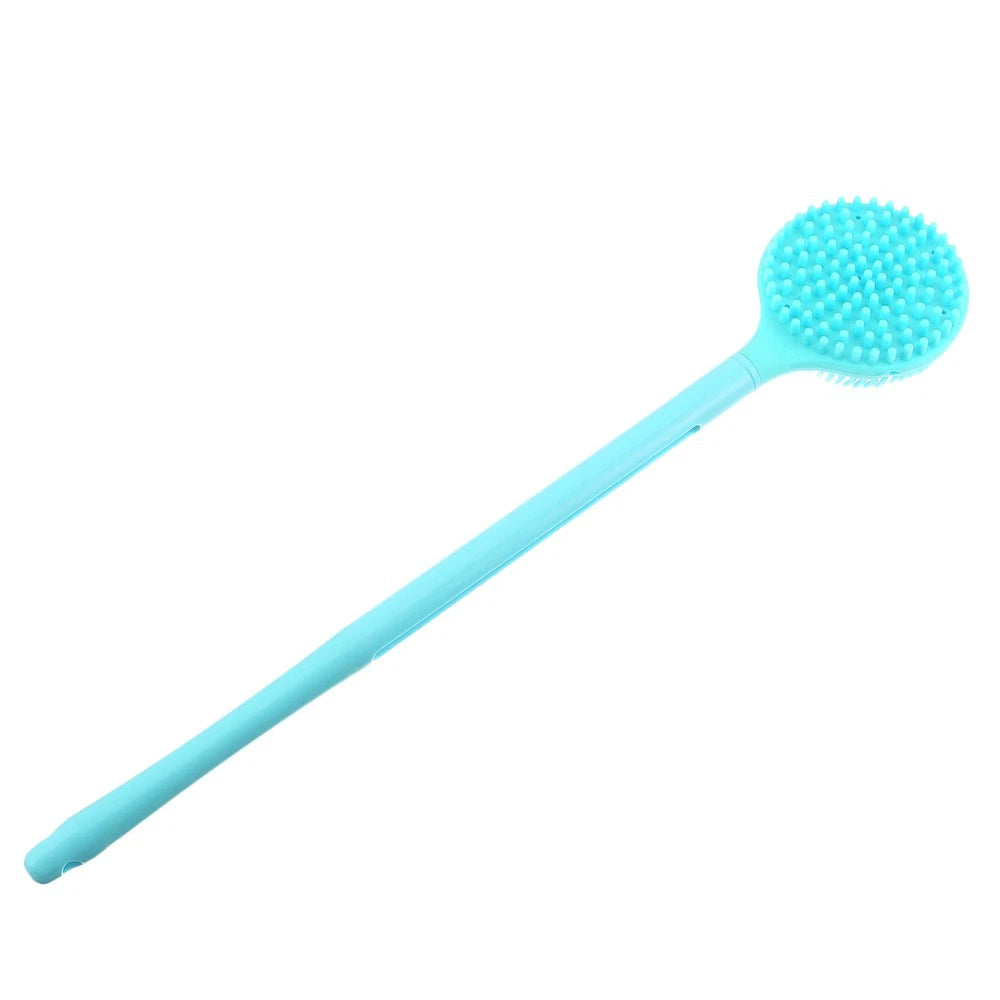 Long Handle Bath Shower Silicone Brush Back Skin Exfoliating Massaging Scrubber