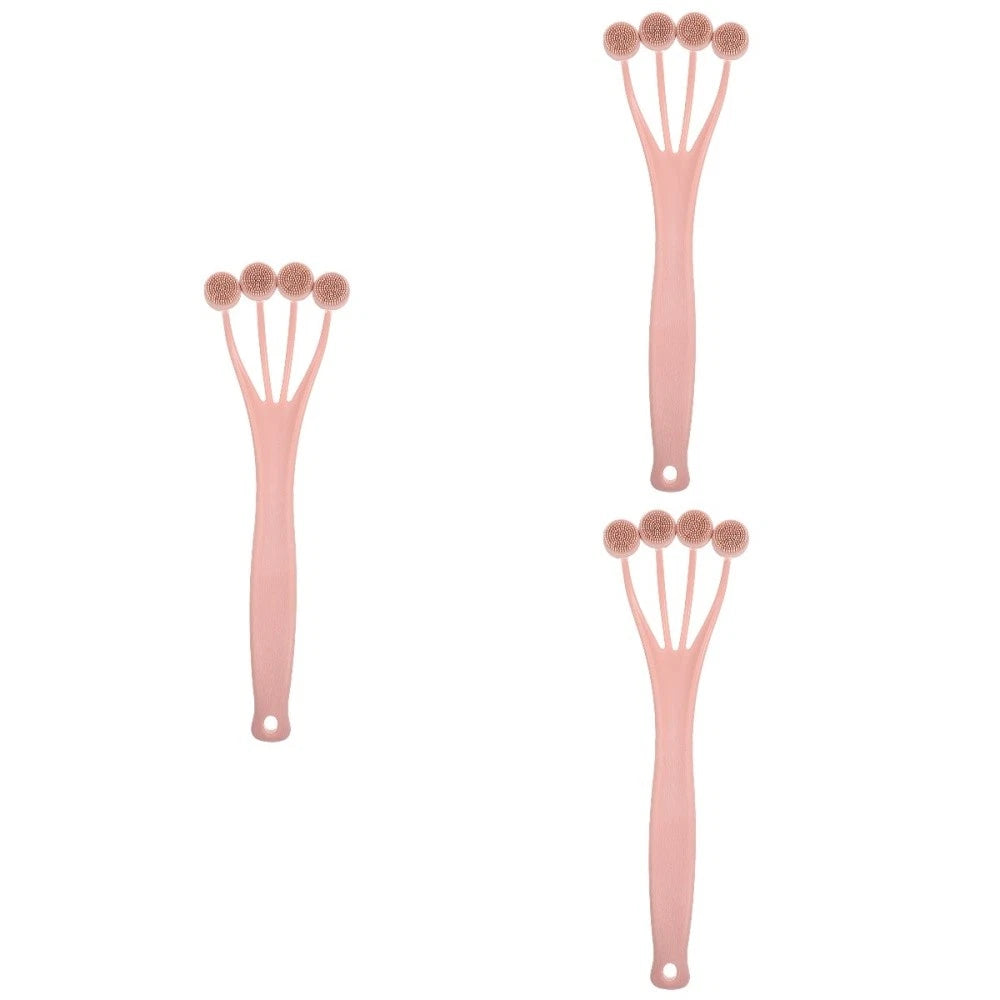3 Count Exfoliating Bath Brush Shower Back Scrubber Long Handle for