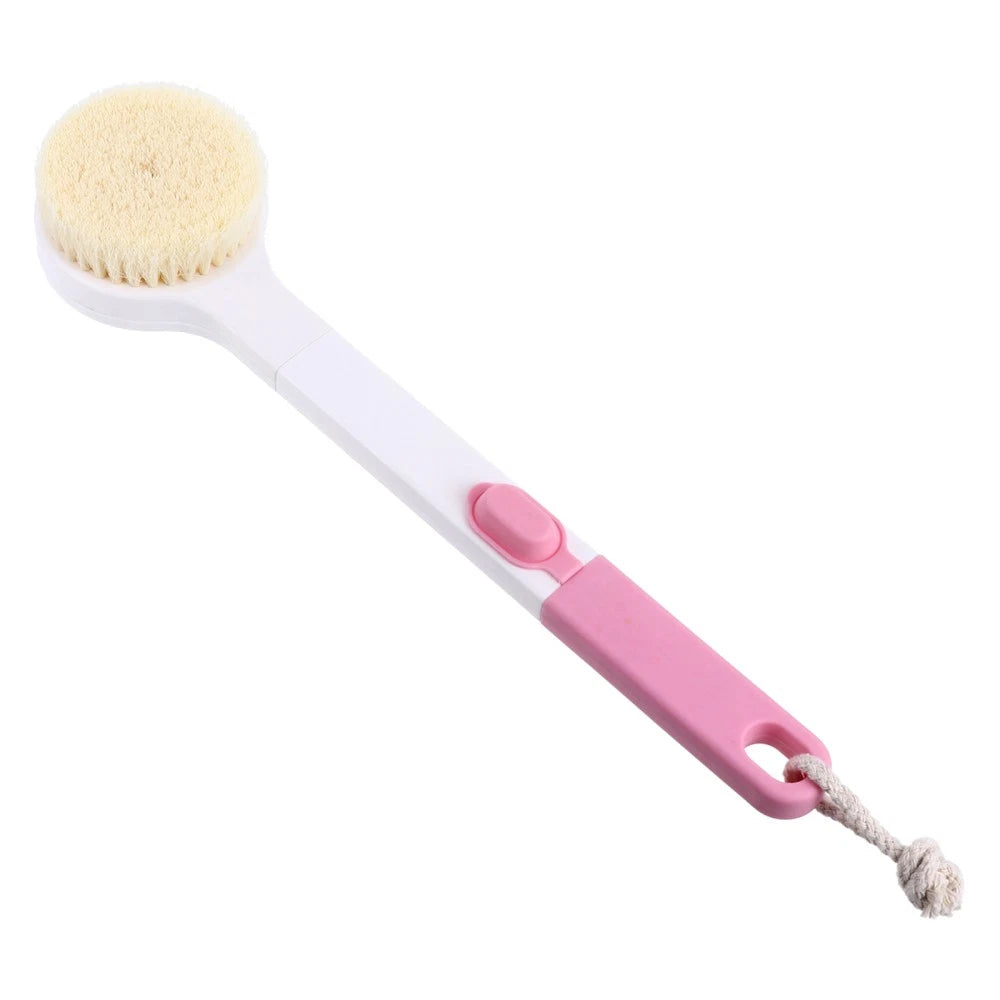 Long Handle Bath Brush Household Rub Back Brush Bathing Accessories (Pink)