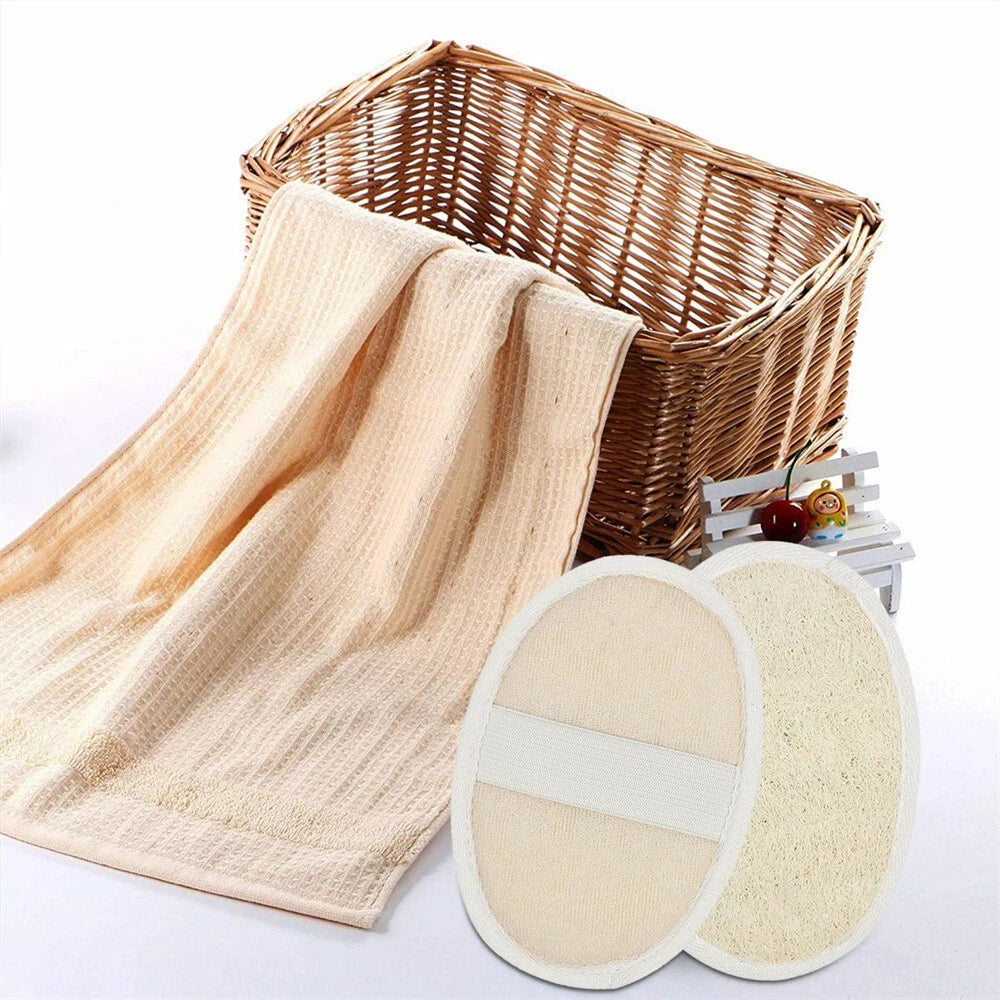 1/2/5X Biodegradable Shower Brushes Natural Loofah Exfoliating Sponge for Bath