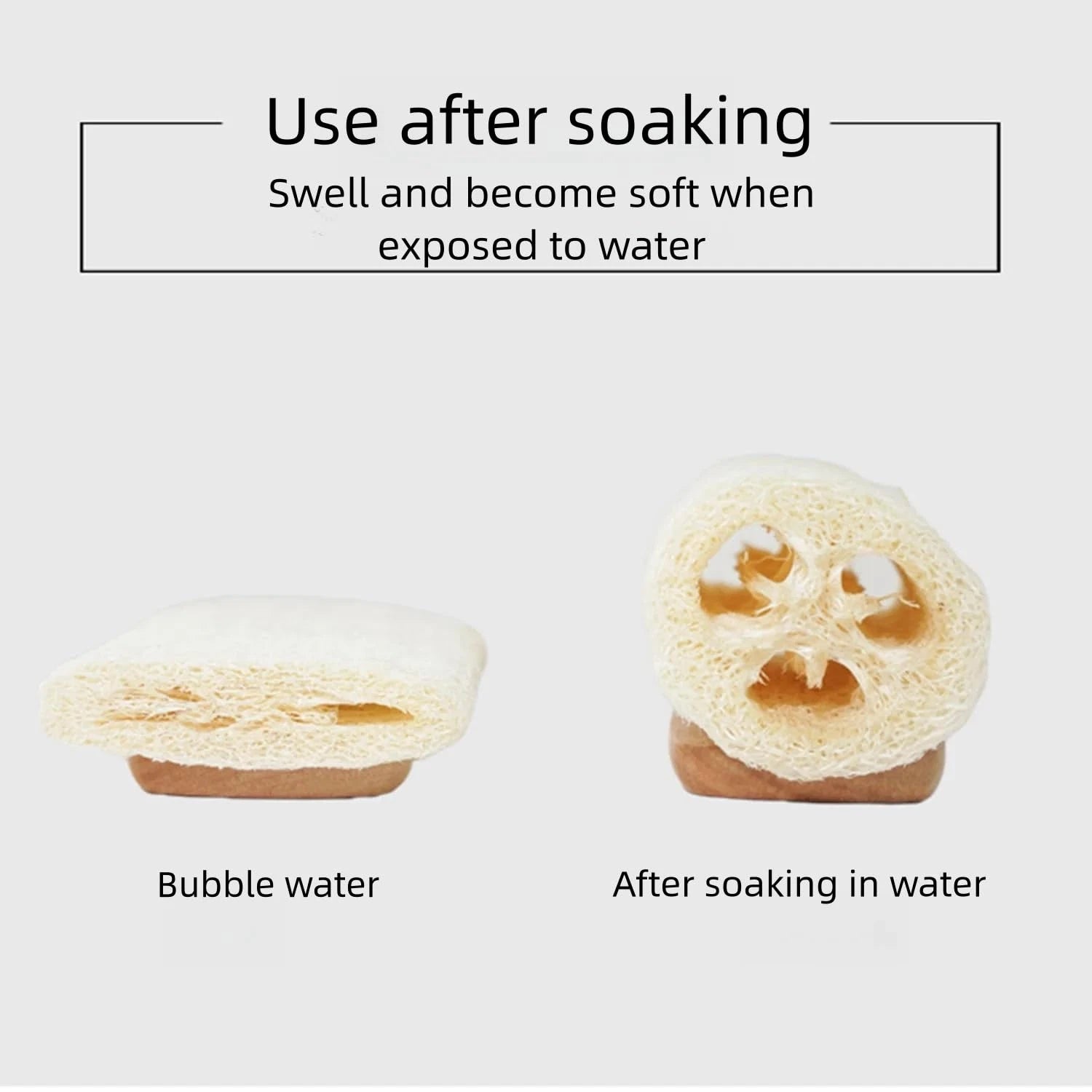 2-Pack Natural Loofah Exfoliating Bath Brush with Long Wooden HandleLoofah Ex...