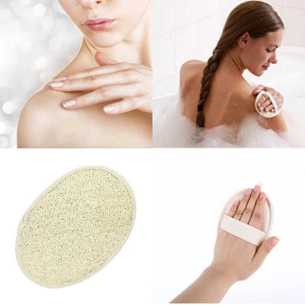 1/2/5X Biodegradable Shower Brushes Natural Loofah Exfoliating Sponge for Bath