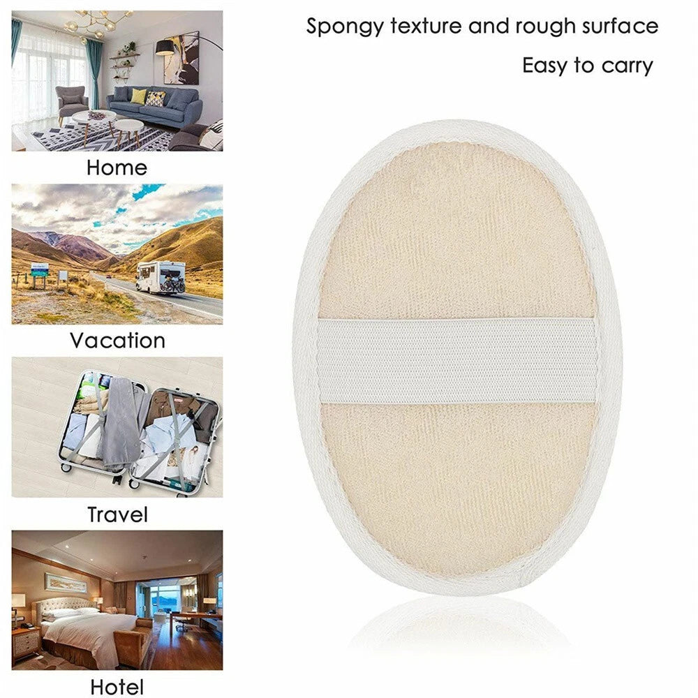 1/2/5X Biodegradable Shower Brushes Natural Loofah Exfoliating Sponge for Bath