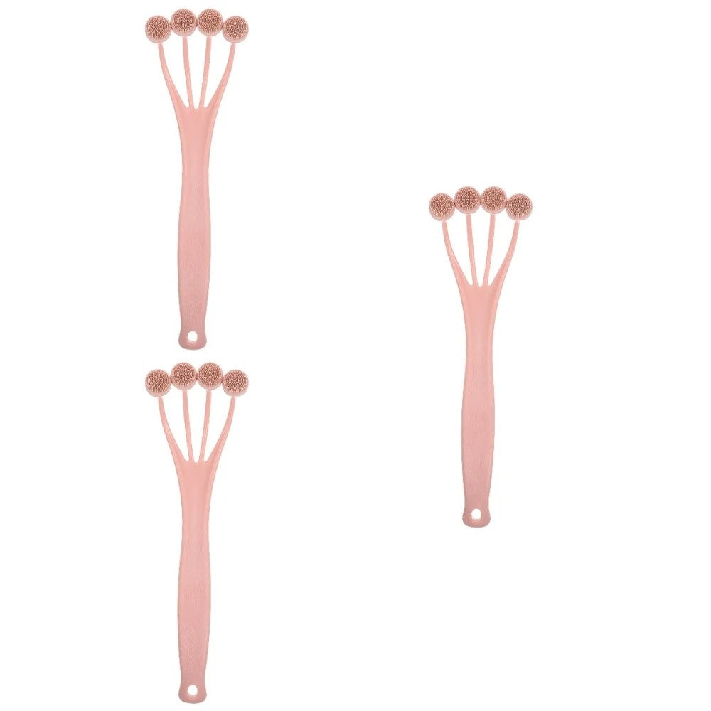 3 Count Exfoliating Bath Brush Shower Back Scrubber Long Handle for