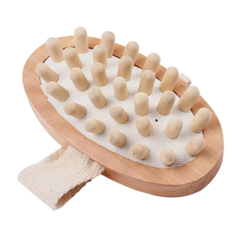Body Massage Bath Brush Wooden Massage Round Bath Bathroom Accessories (