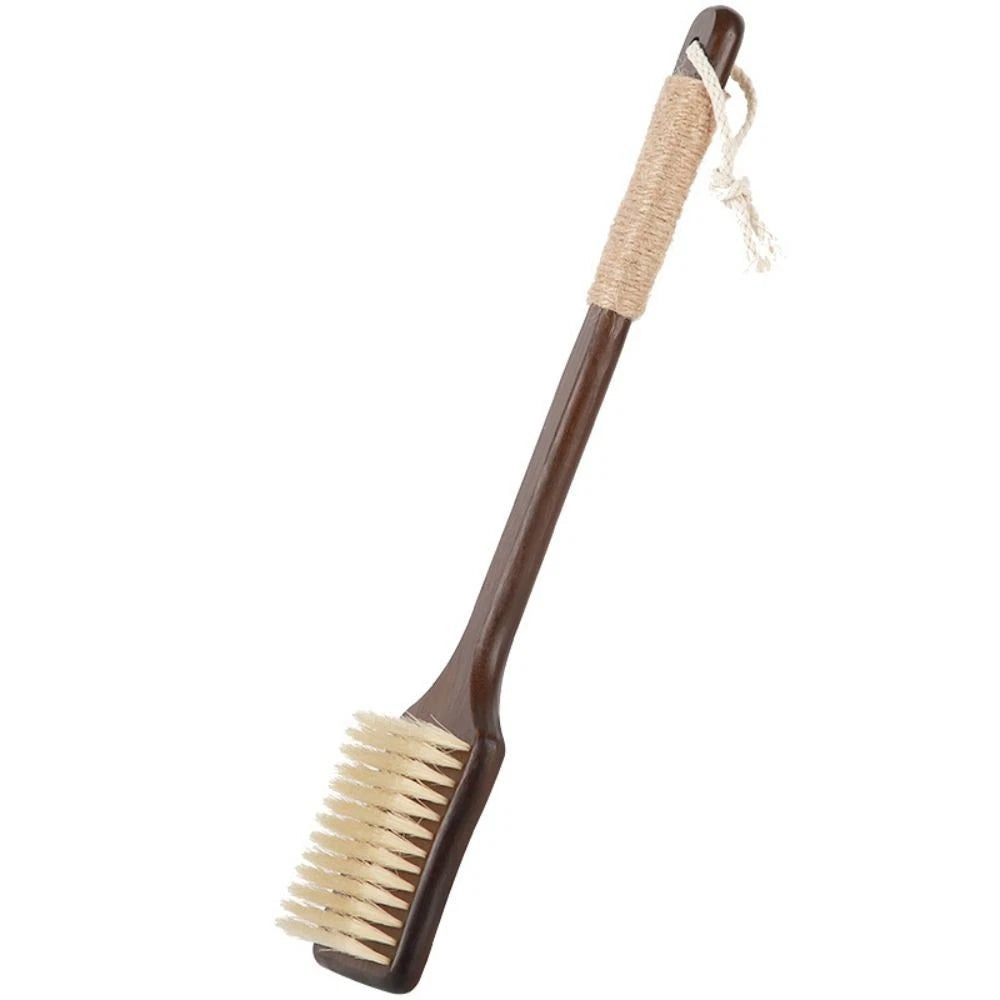 Ergonomic Massage Brush Wood Bath Exfoliating Brush  Skin Cleanser