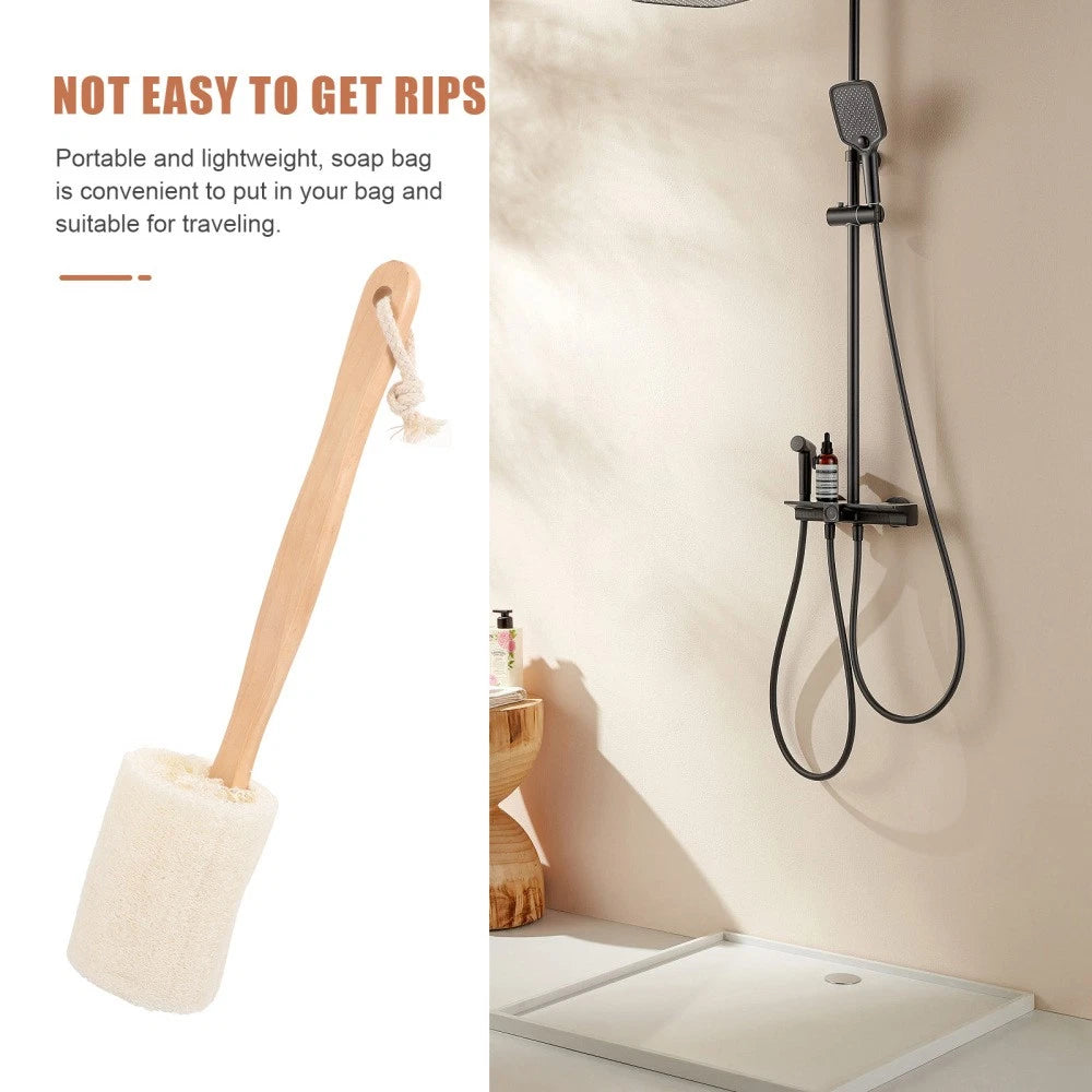 Loofah Shower Brush Handheld Cleansing Skin Body Scrubber Exfoliator