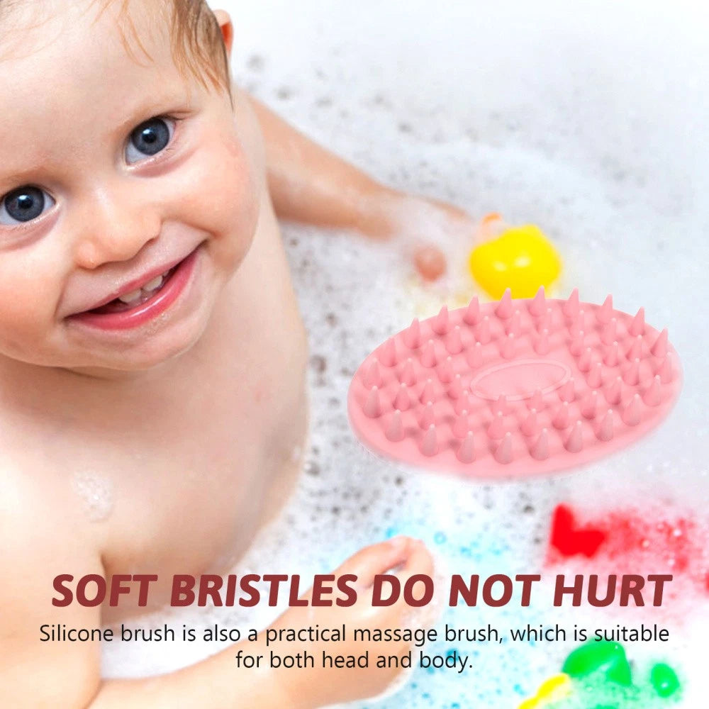 2 PCS Silicone Bath Brush Man Child Baby Hair Scrubber Scrubbers
