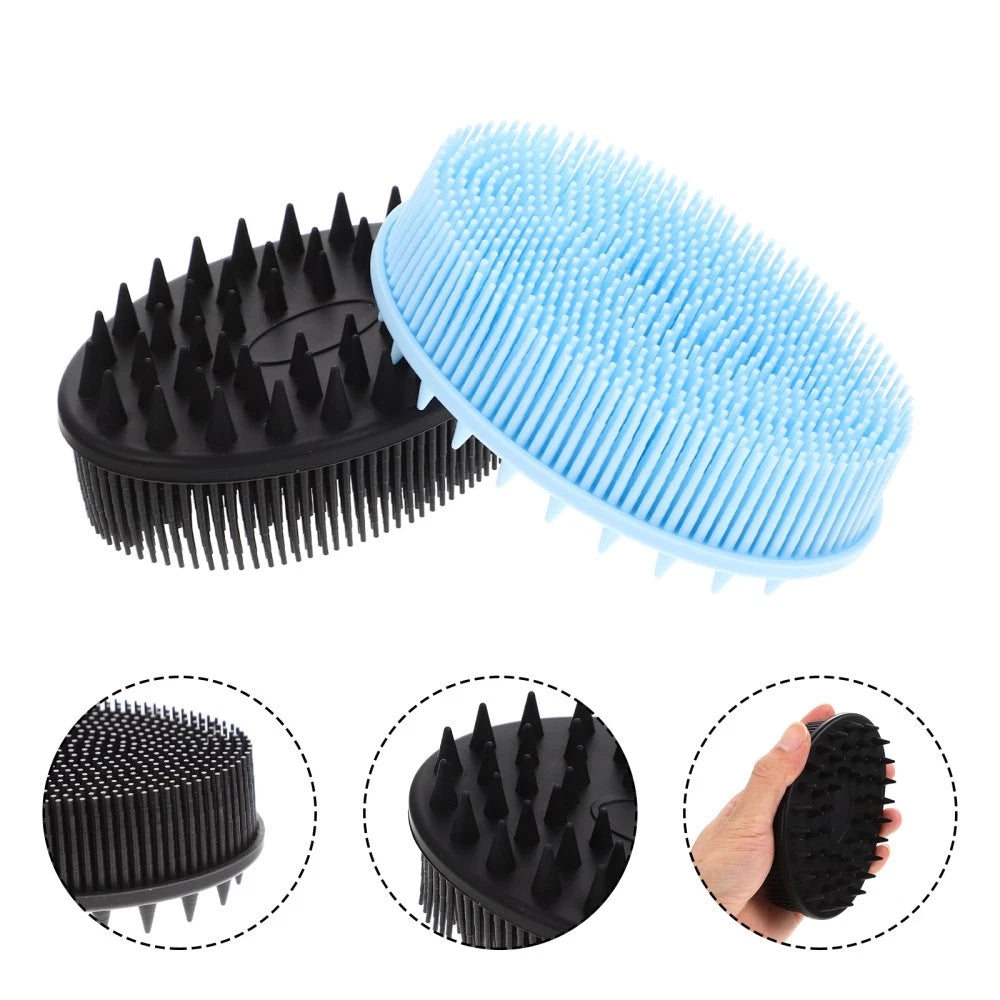 2 Pcs Bath Silicone Body Scrubber with Handle Brushes for Shower