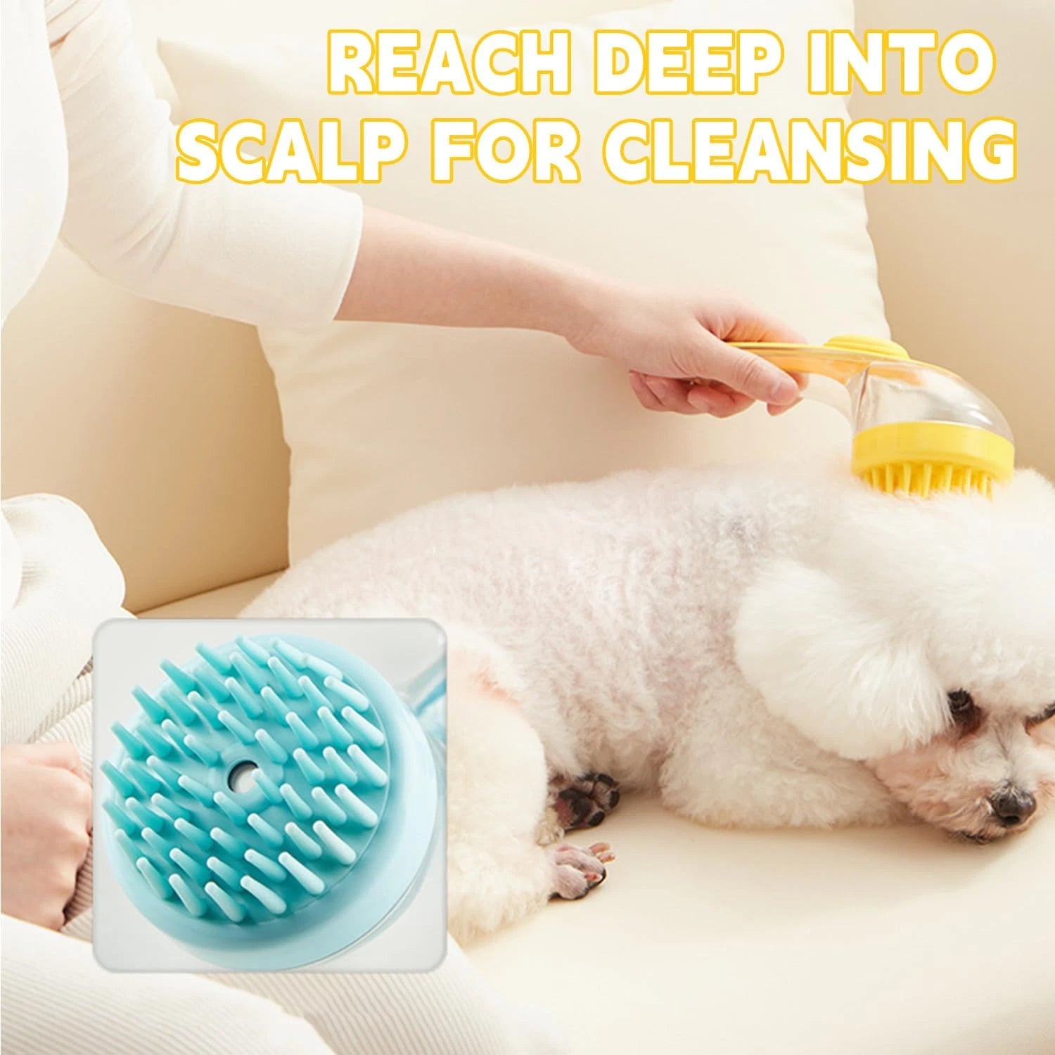 Pet Bath Brush,Dog Shampoo Brush Bubble Maker,New 2 in 1 Dog Bath Brush with Bui