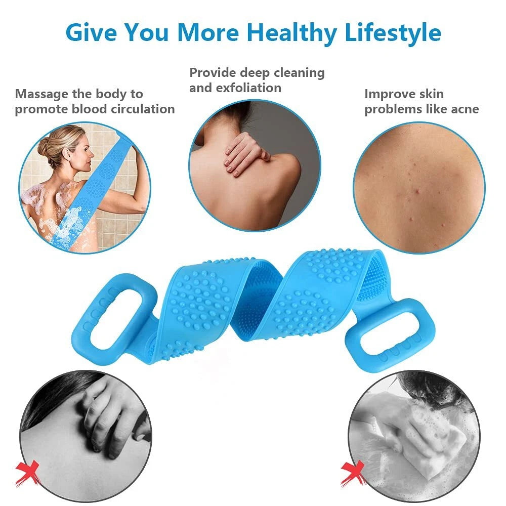 Body Brush Back Scrubber, Silicone Bath Shower Brush for Women and Man
