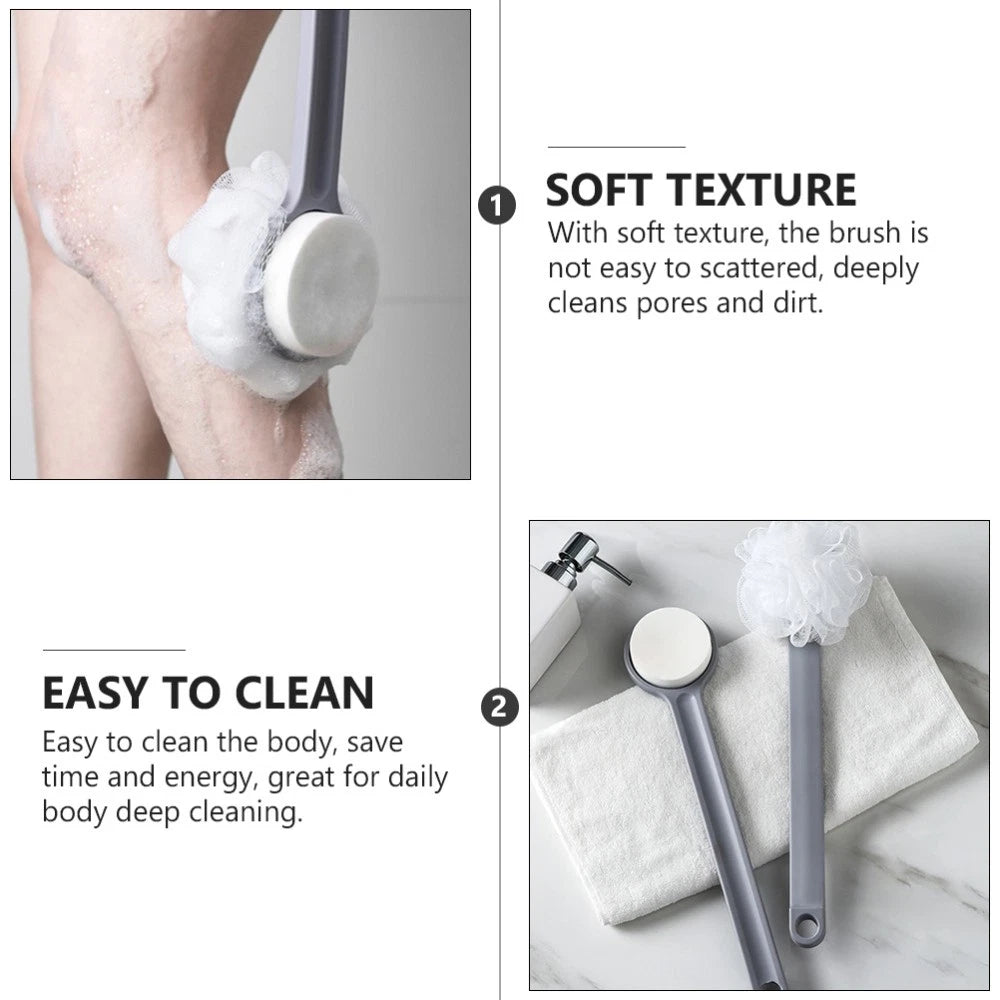 1pc Body Cleaning Brush Bath Exfoliating Brush Back Scrubber Brush (Gray)