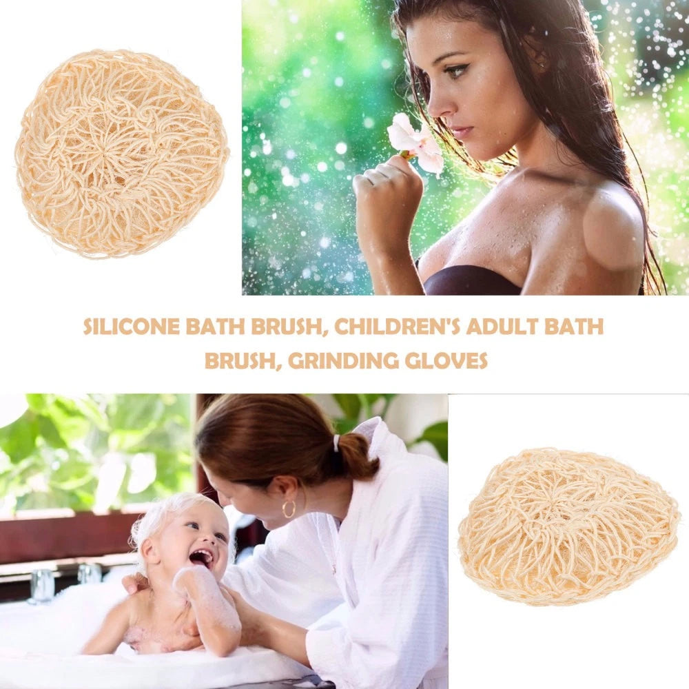 2 Pcs Sisal Bath Brush Man Mother Spa Shower Puff Bathing Accessories
