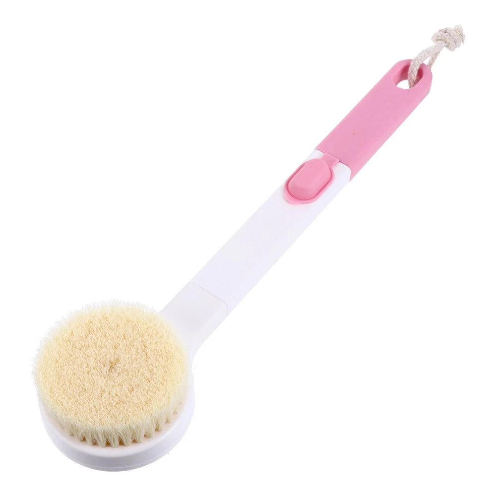 Long Handle Bath Brush Household Rub Back Brush Bathing Accessories (Pink)