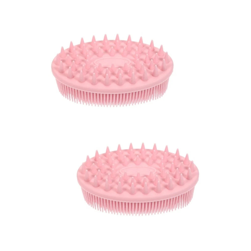2 PCS Silicone Bath Brush Man Child Baby Hair Scrubber Scrubbers