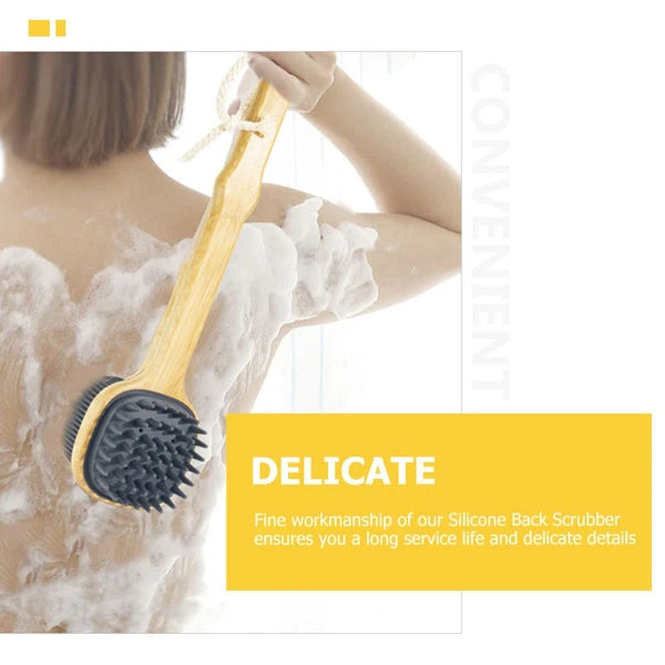 Bath Brush Miss Man Back Scrubbing Silicone Body Scrubber with Handle