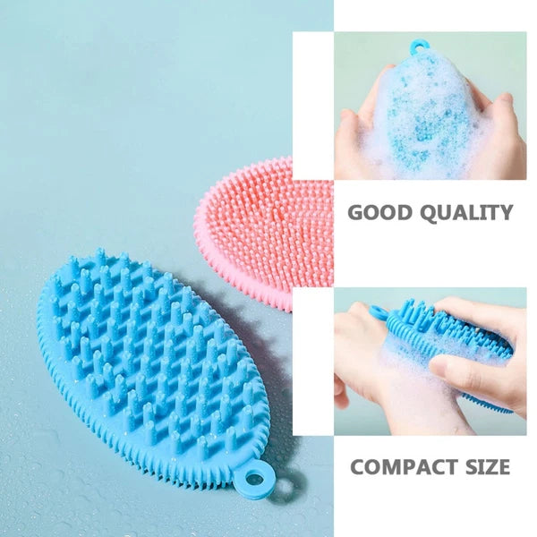 2 Pcs Bath Brush Man Newborn Body Silicone Scrubber Skin Cleaning