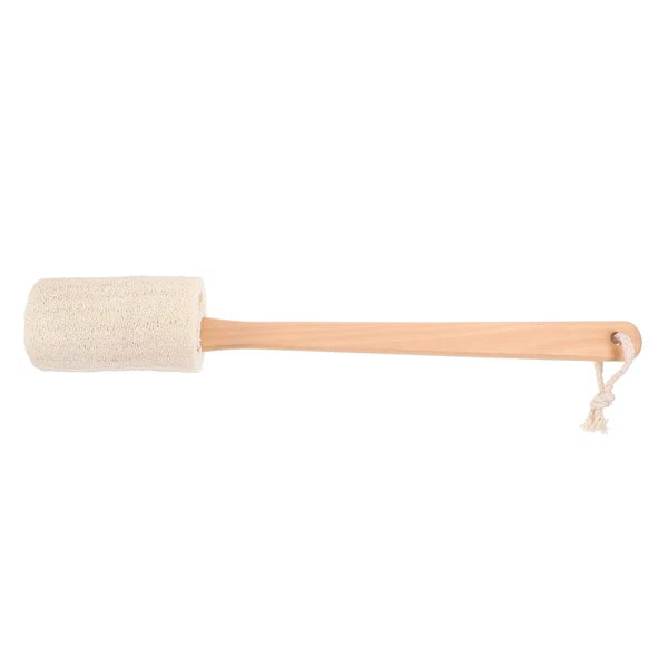 Loofah Bath Brush with Wooden Handle for Exfoliating Skin