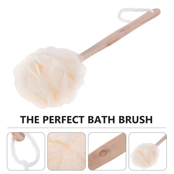 Mesh Loofah Bath Sponge Brush Long Handle Exfoliating Scrubber for