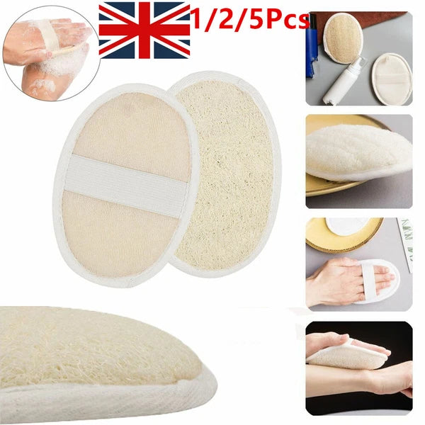 1/2/5X Biodegradable Shower Brushes Natural Loofah Exfoliating Sponge for Bath