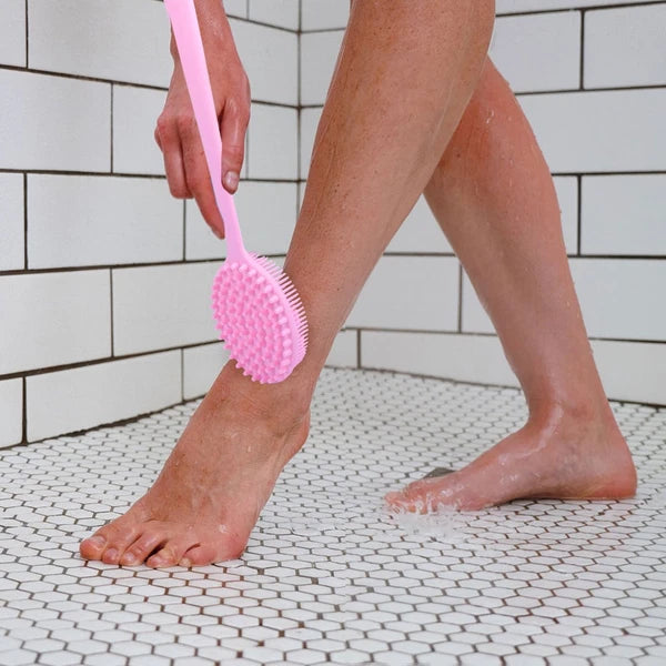 1Pc Bath Brush Silicone Bath Brush Long Handle Bathing Supplies Bath Brush