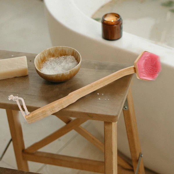 Bath Brush Exfoliating Body Scrub Silicone Scrubber Shower Bathing Back for