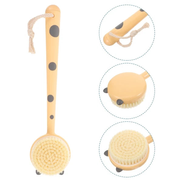 Leopard Print Bath Brush Soft Body Scrubber Scrubbers for Back Fiber