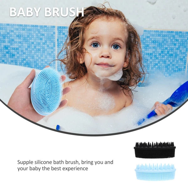 2 Pcs Bath Silicone Body Scrubber with Handle Brushes for Shower