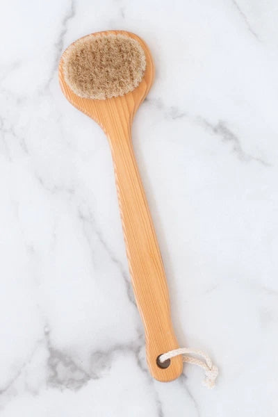 13 11/16” Natural Wooden Bath Brush – Body & Back Scrubber for Shower