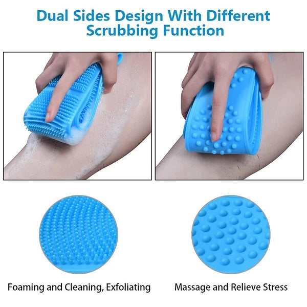 Body Brush Back Scrubber, Silicone Bath Shower Brush for Women and Man