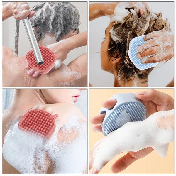 2 Pcs Shampoo Bath Brush Travel Child Scrubber Exfoliating Shower Brushes